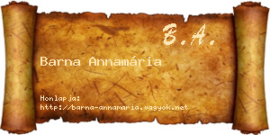 Barna Annamária névjegykártya