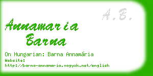 annamaria barna business card