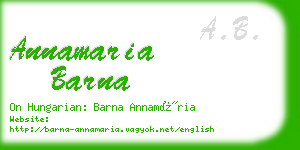 annamaria barna business card